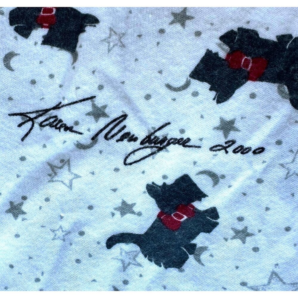 Vintsge Karen Neuburger 2000 Scottie Dog Fabric White Flannel 36 in W x …